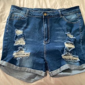 Shein curve denim shorts